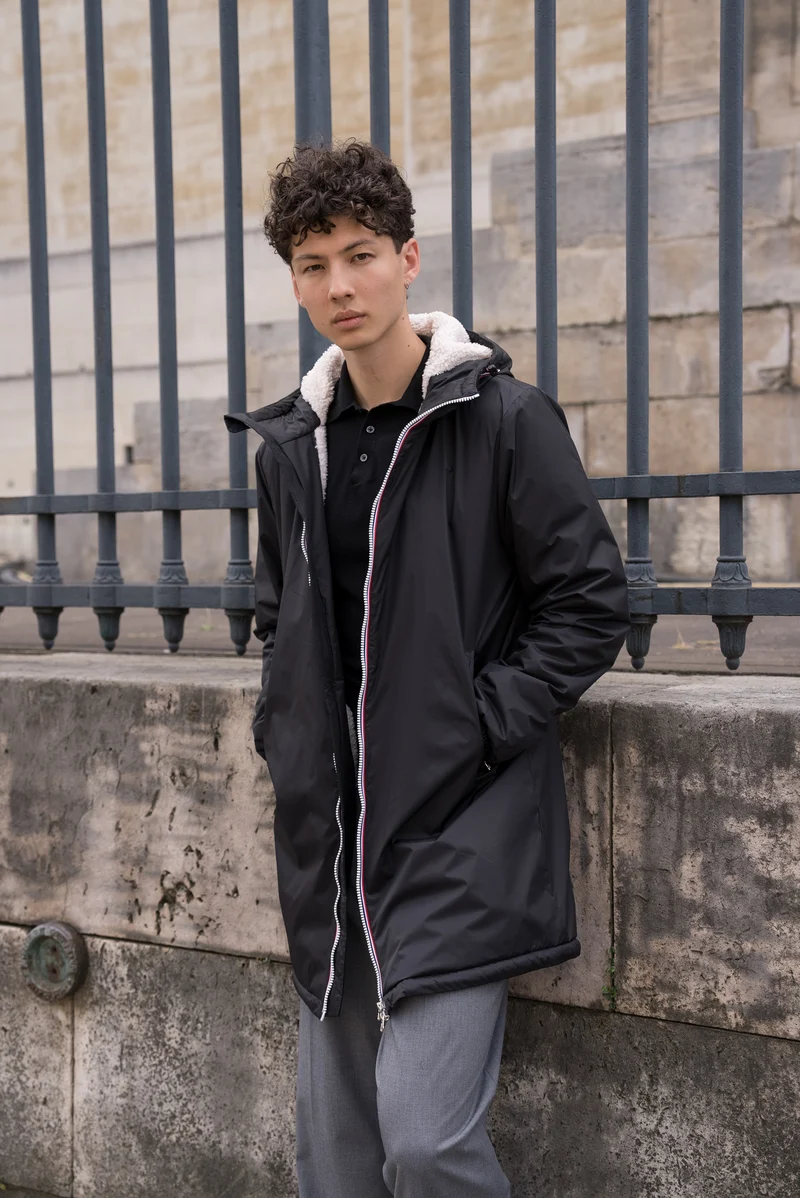 Imperméable fourré long (blanc)