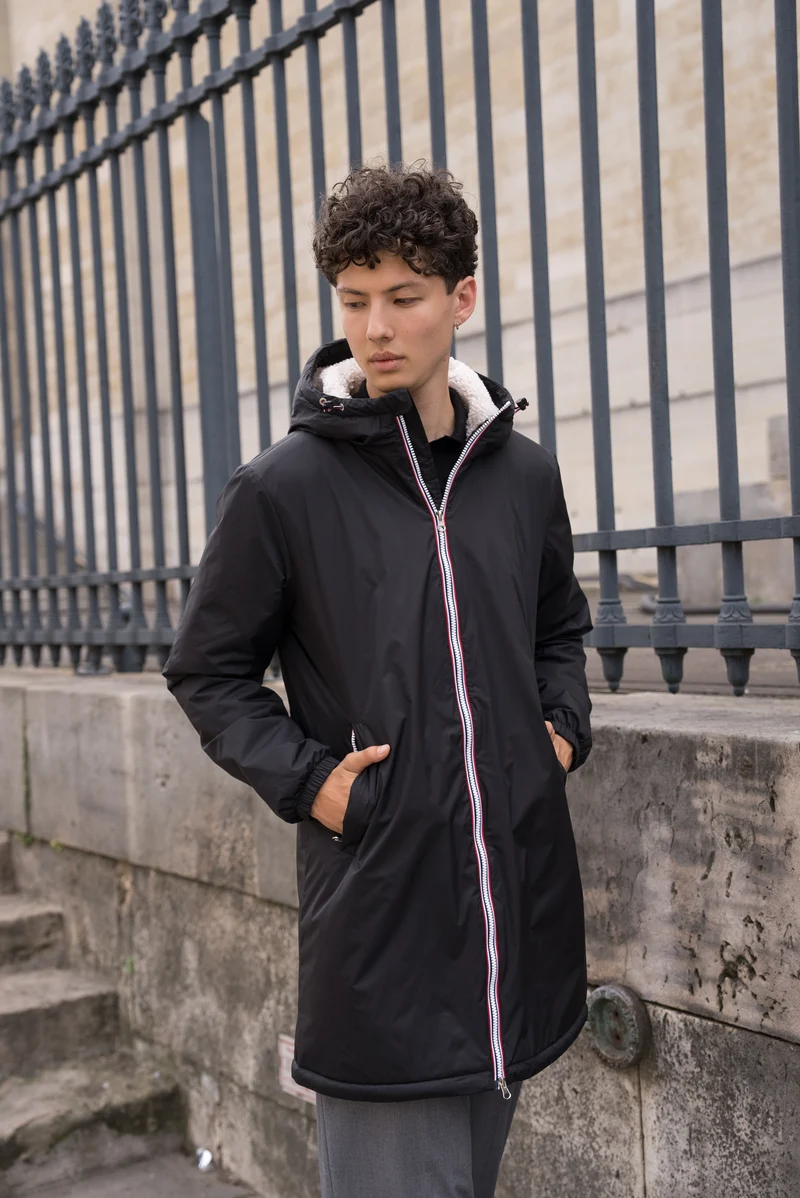 Imperméable fourré long (blanc)