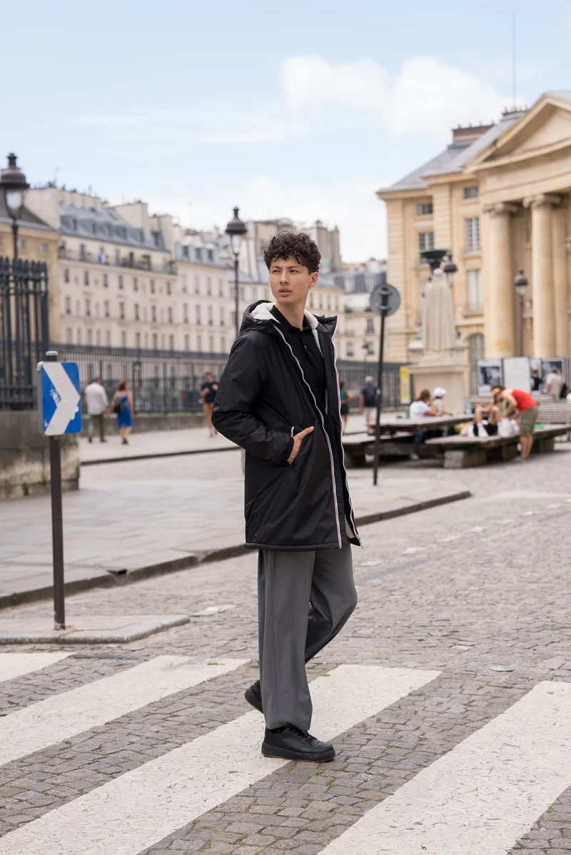 Imperméable fourré long (blanc)