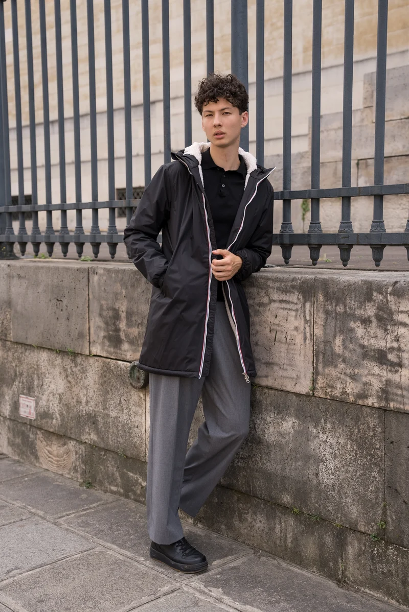 Imperméable fourré long (blanc)