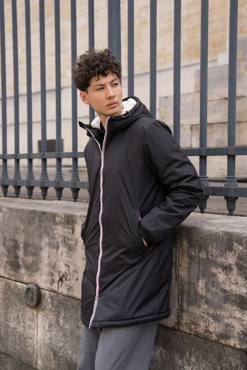Imperméable fourré long (blanc)