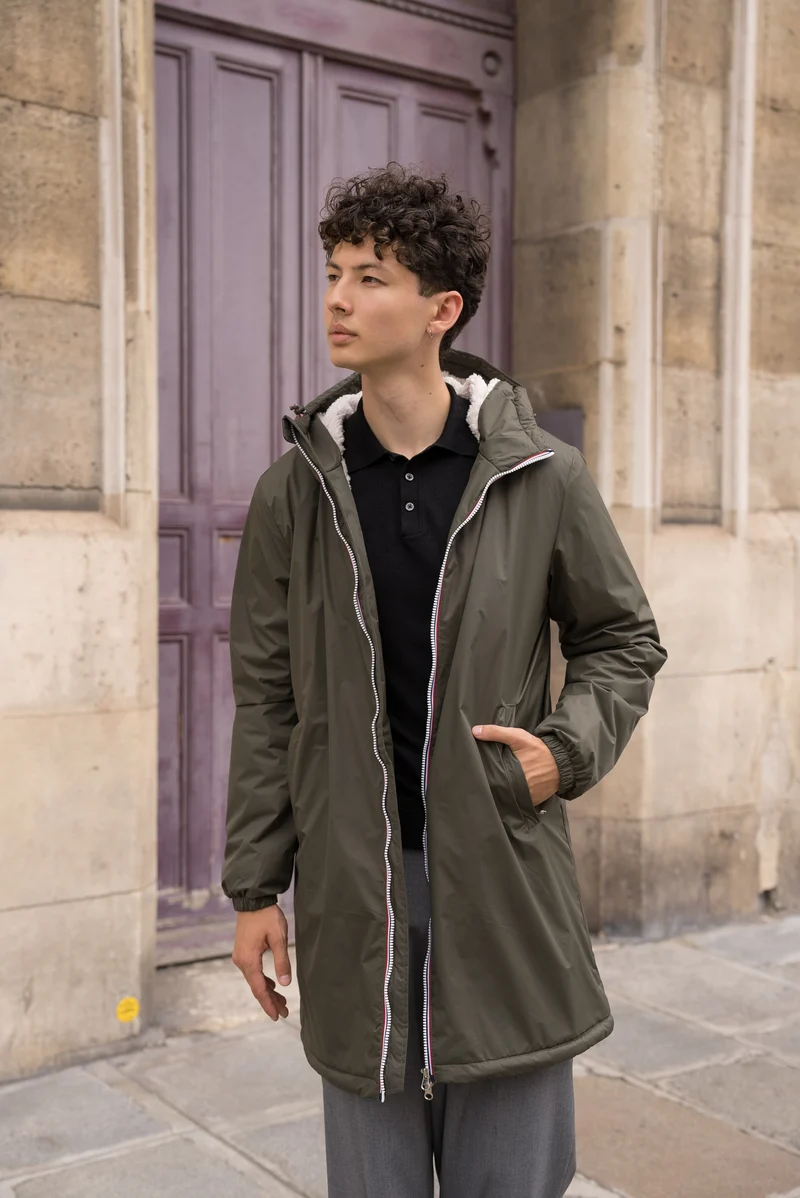 Imperméable fourré long (blanc)