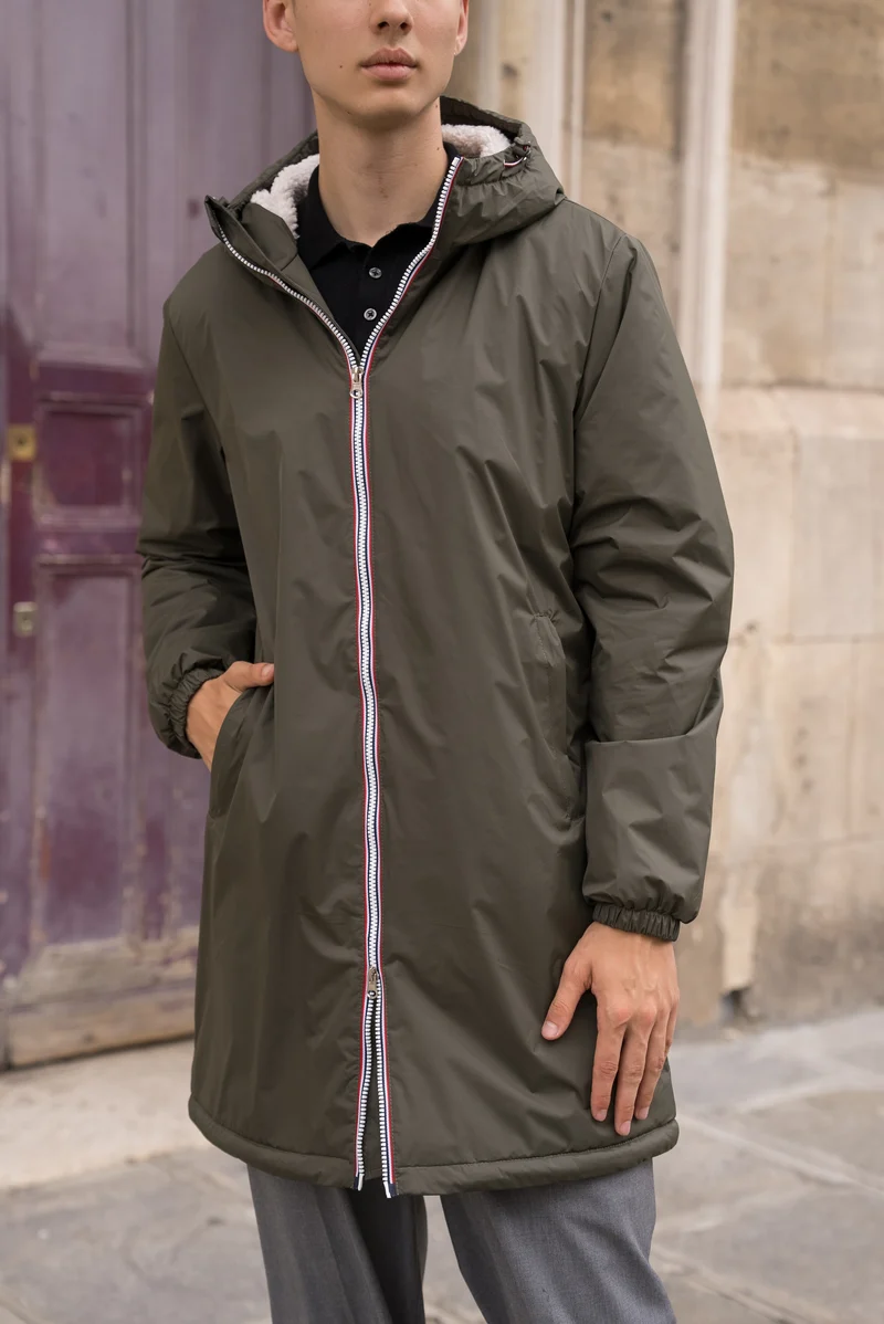 Imperméable fourré long (blanc)