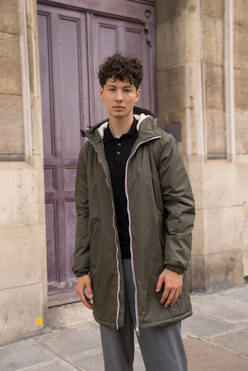 Imperméable fourré long (blanc)