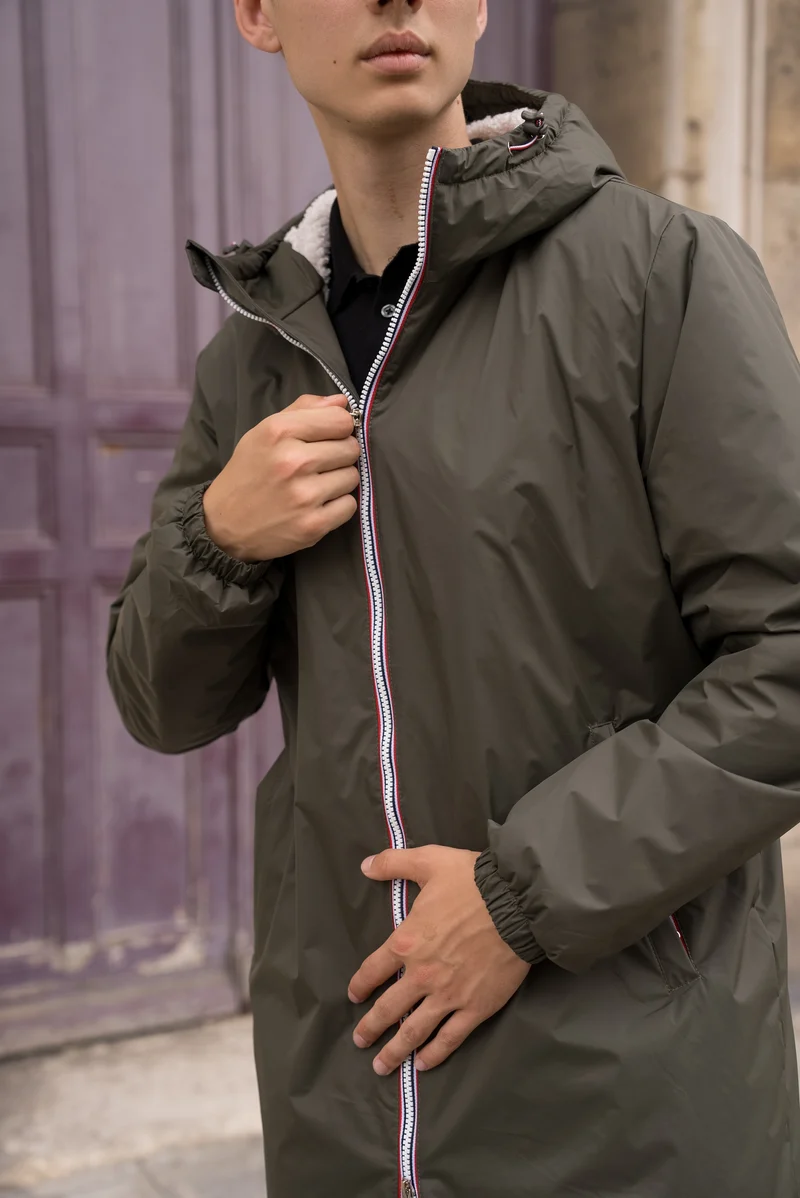 Imperméable fourré long (blanc)