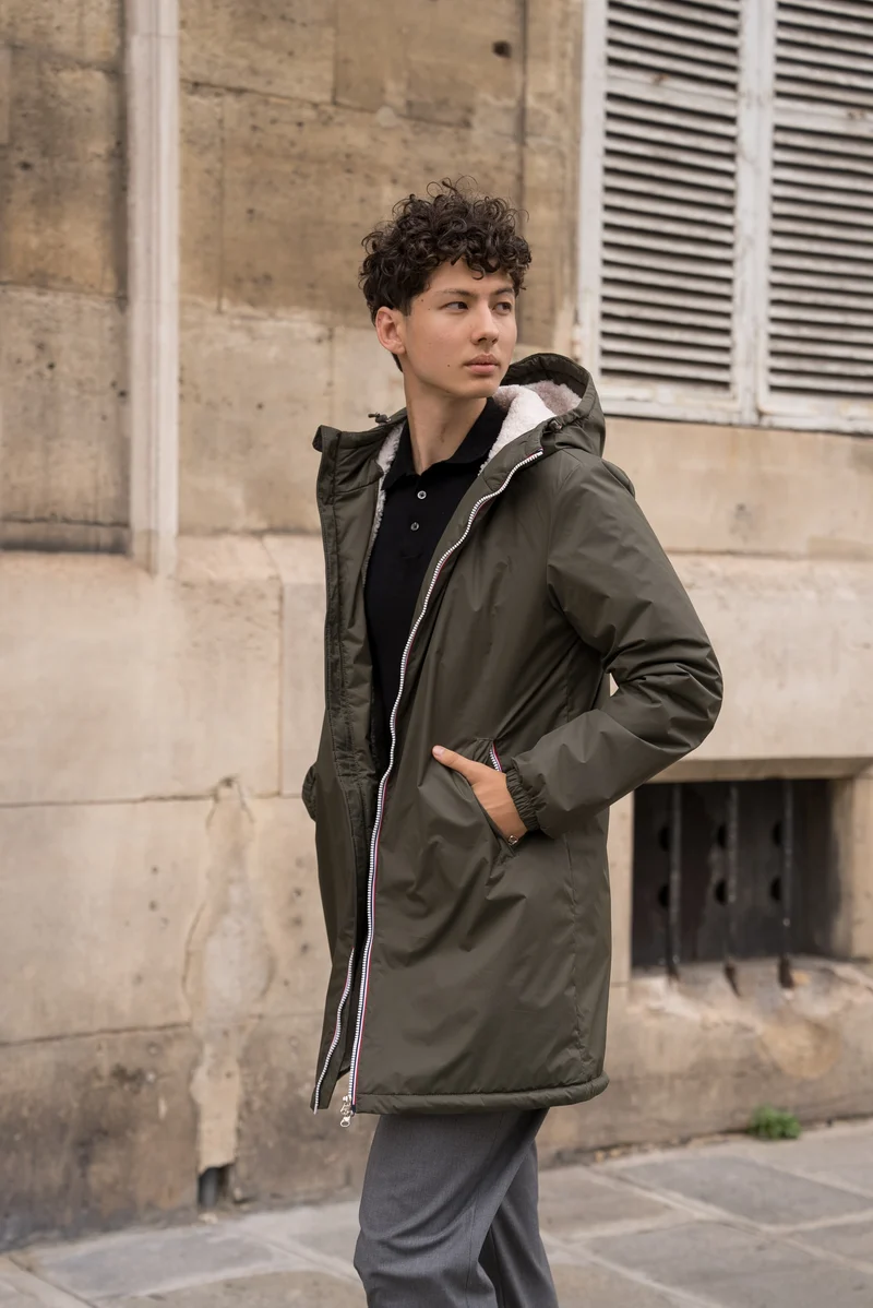 Imperméable fourré long (blanc)