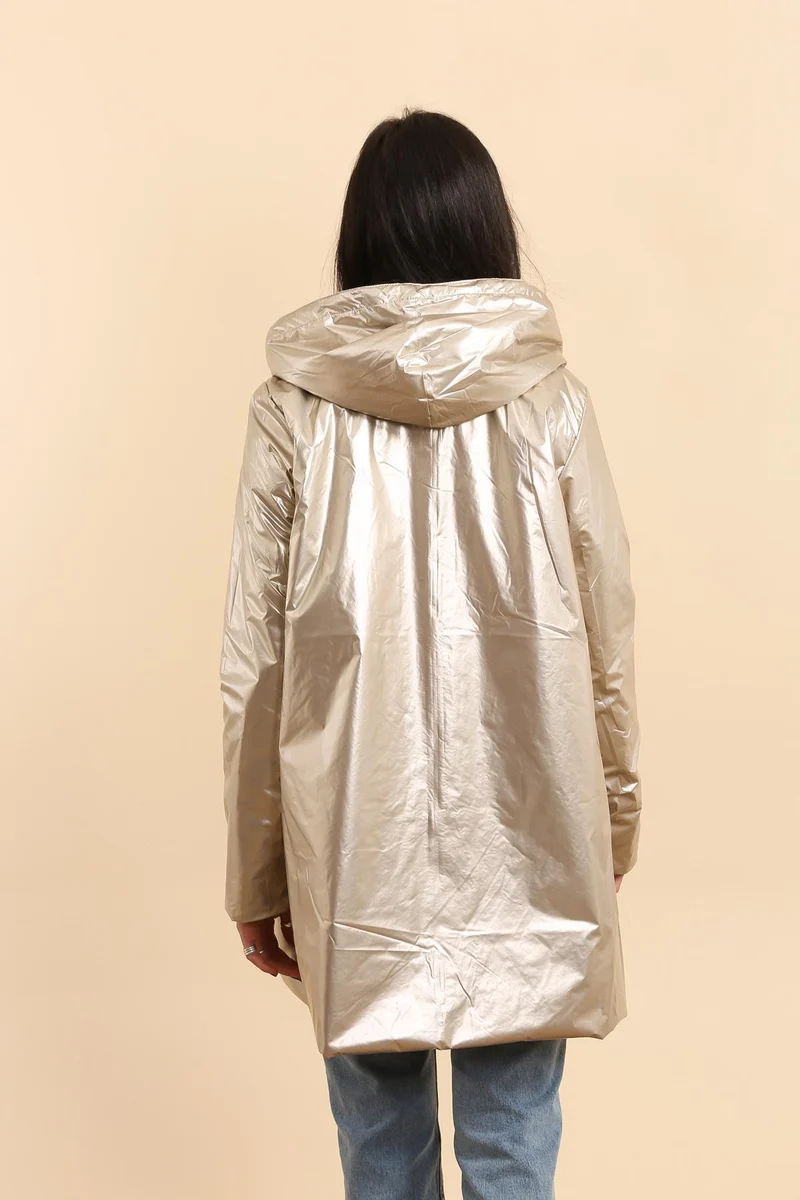 Imperméable réversible long mi-saison brillant