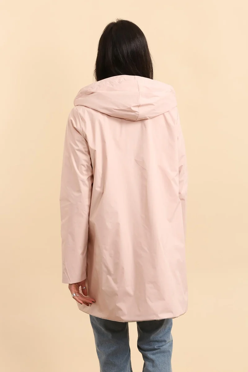 Imperméable réversible long mi-saison brillant
