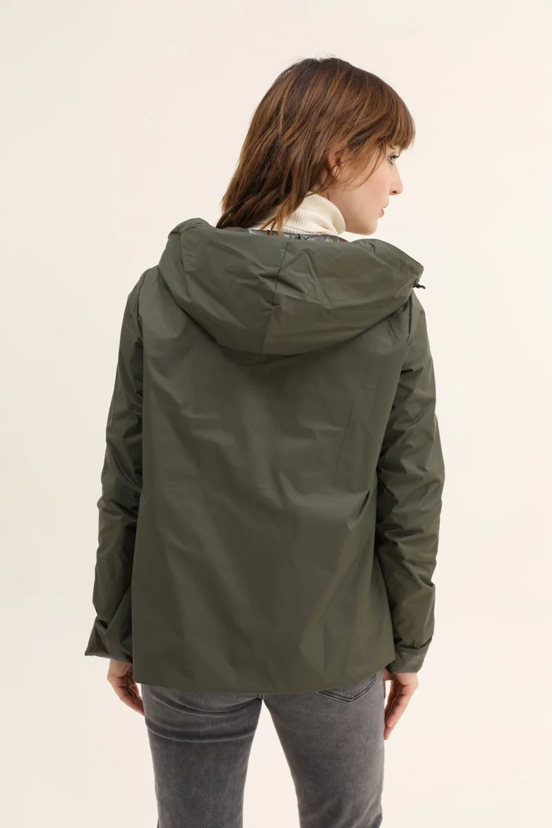 Imperméable réversible court mi-saison brillant