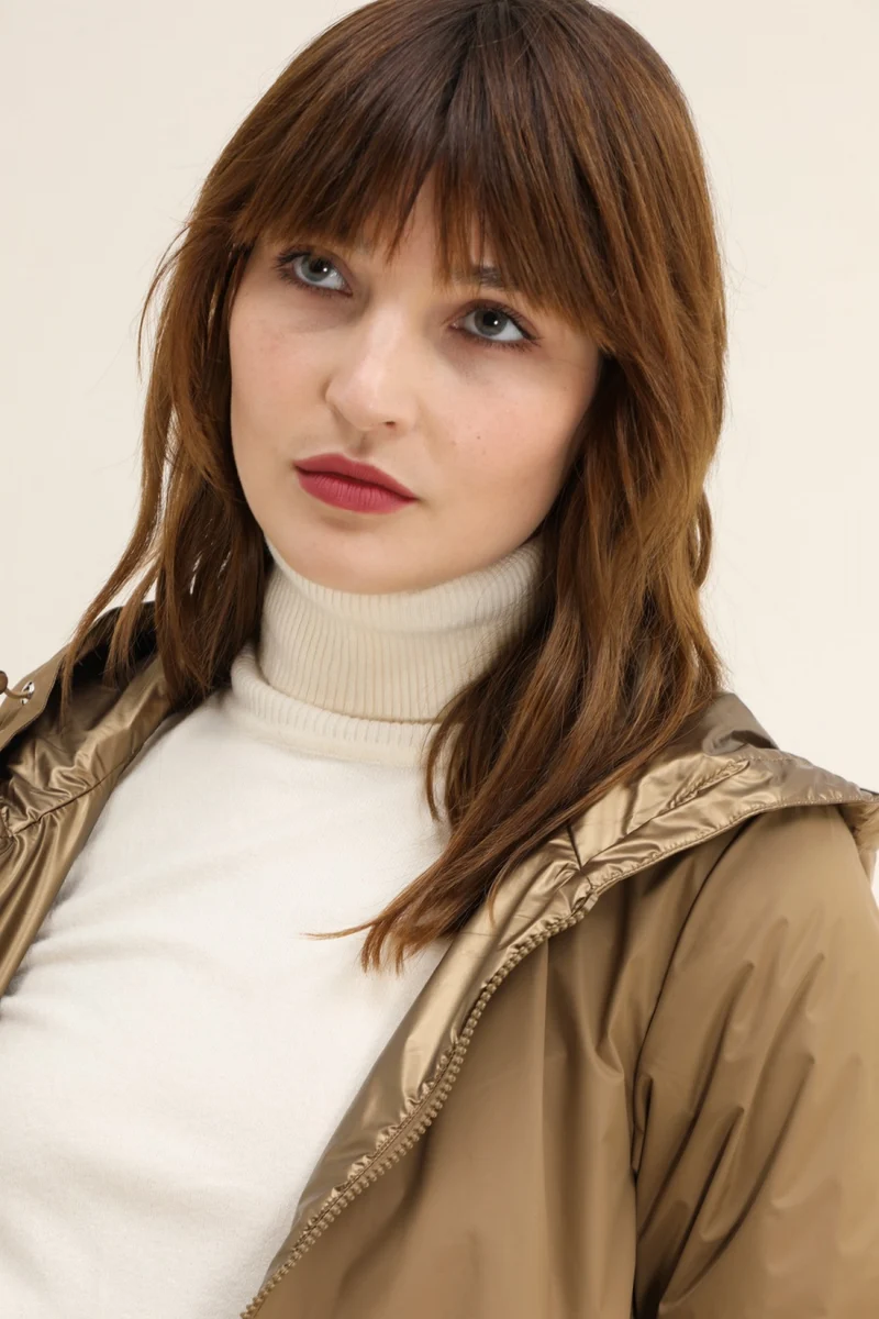Imperméable réversible court mi-saison brillant