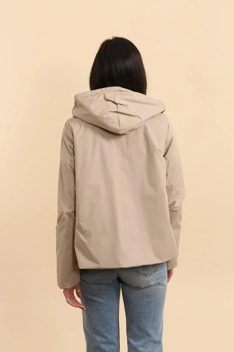 Imperméable réversible court mi-saison brillant