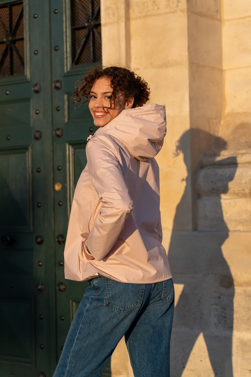 Imperméable réversible court mi-saison brillant
