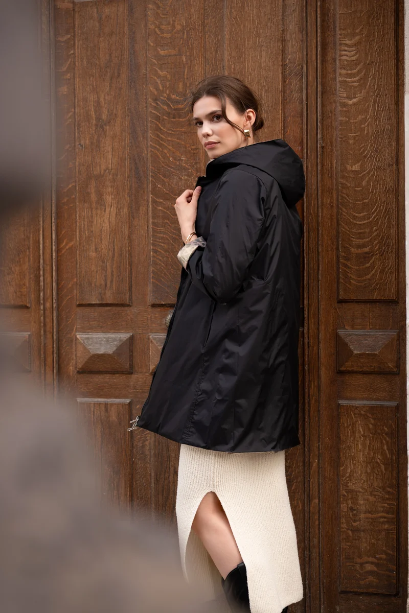 Imperméable réversible long léopard