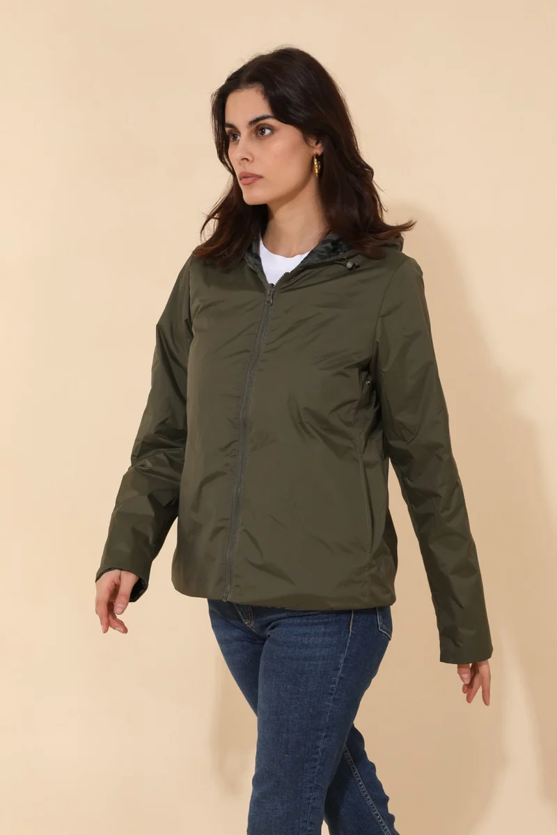 Imperméable réversible court mi-saison léopard