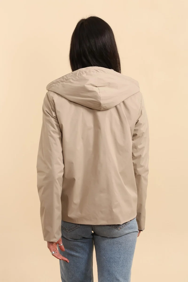Imperméable réversible court mi-saison léopard