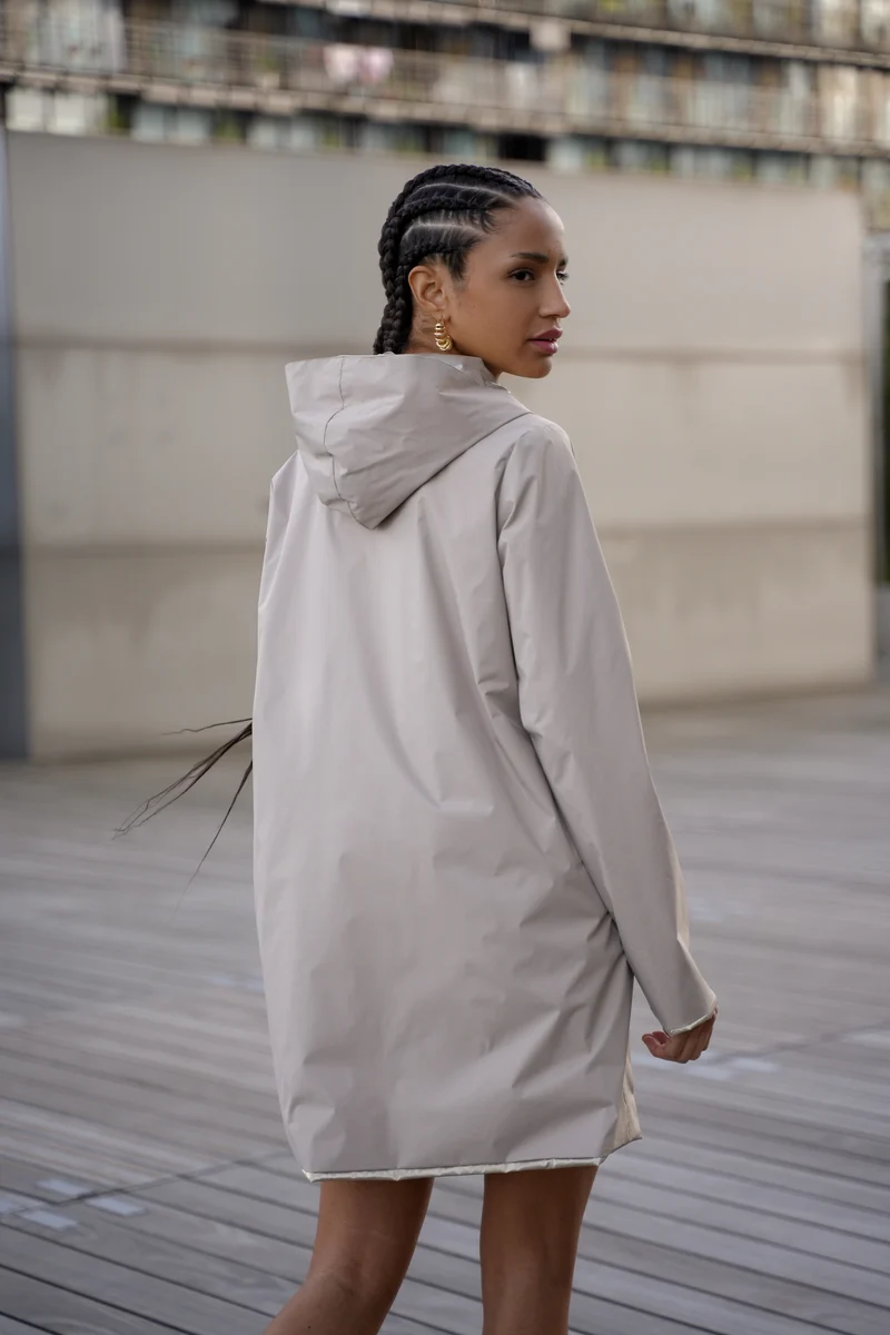 Imperméable réversible long (Zip uni)