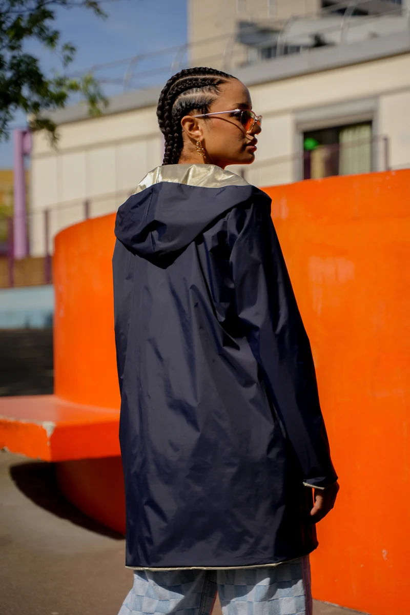 Imperméable réversible long (Zip uni)