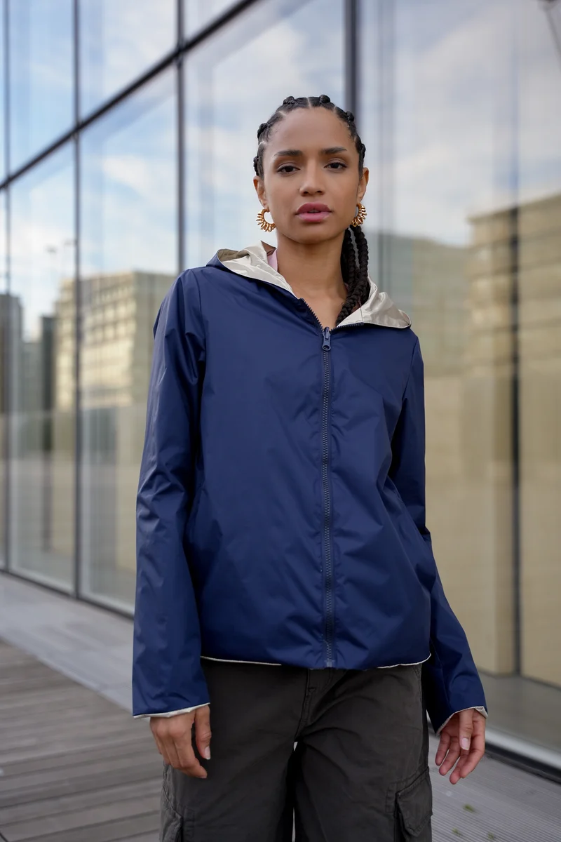Imperméable réversible court (Zip uni)