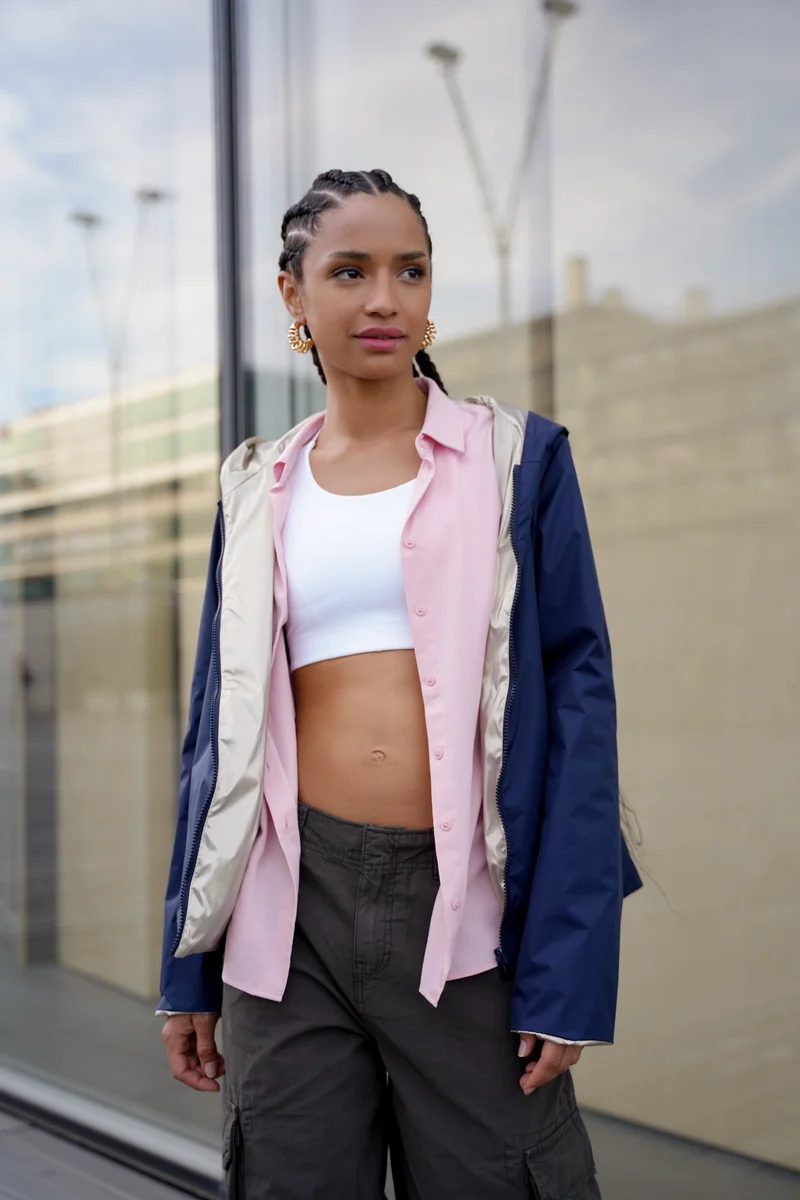 Imperméable réversible court (Zip uni)