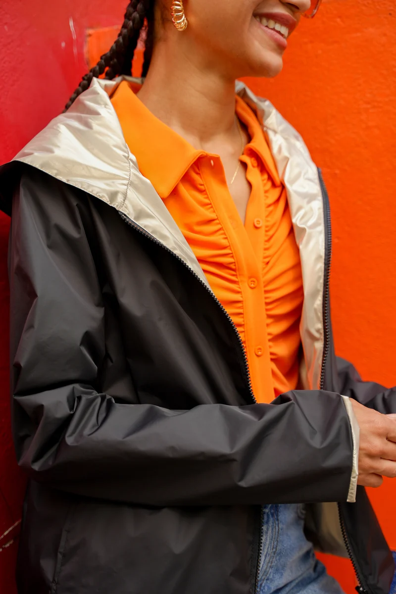 Imperméable réversible court (Zip uni)