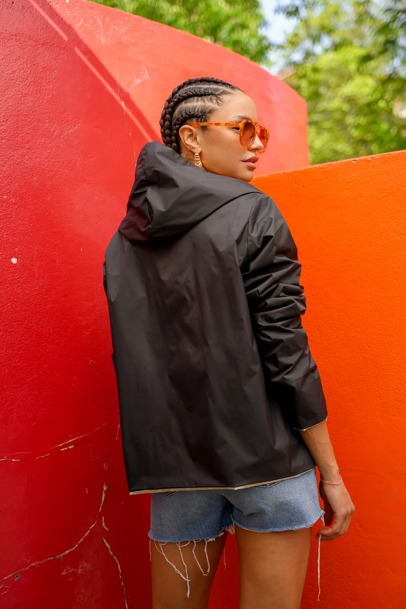 Imperméable réversible court (Zip uni)