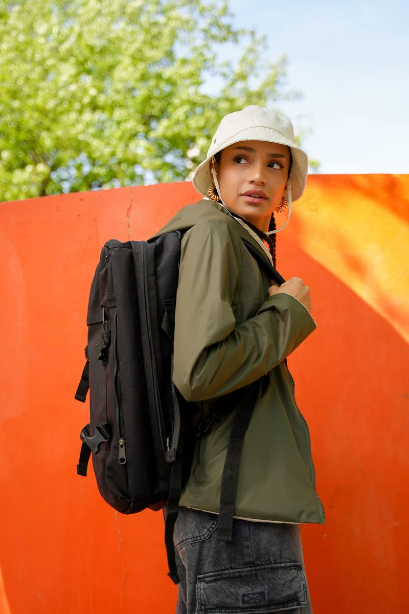 Imperméable réversible court (Zip uni)