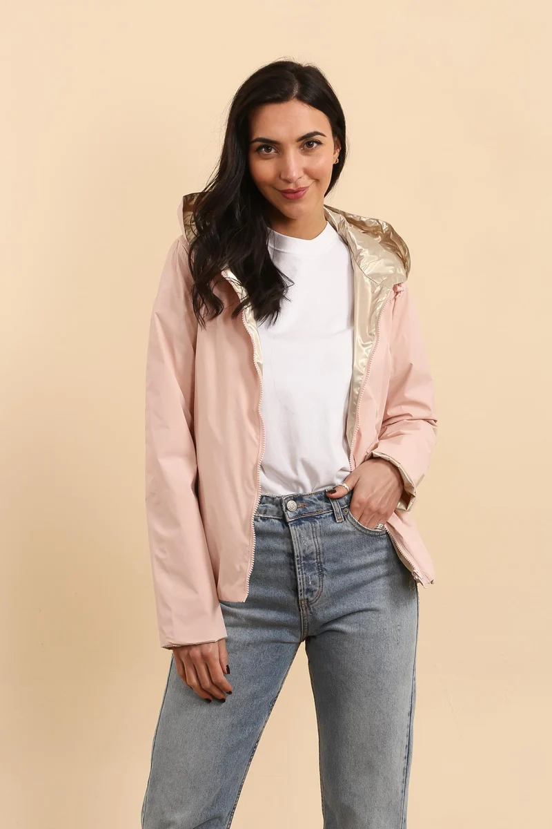 Imperméable réversible court (Zip uni)