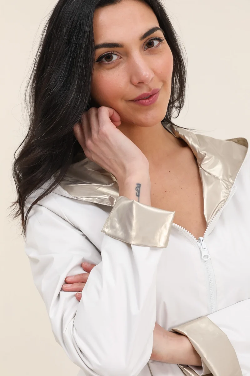 Imperméable réversible court (Zip uni)