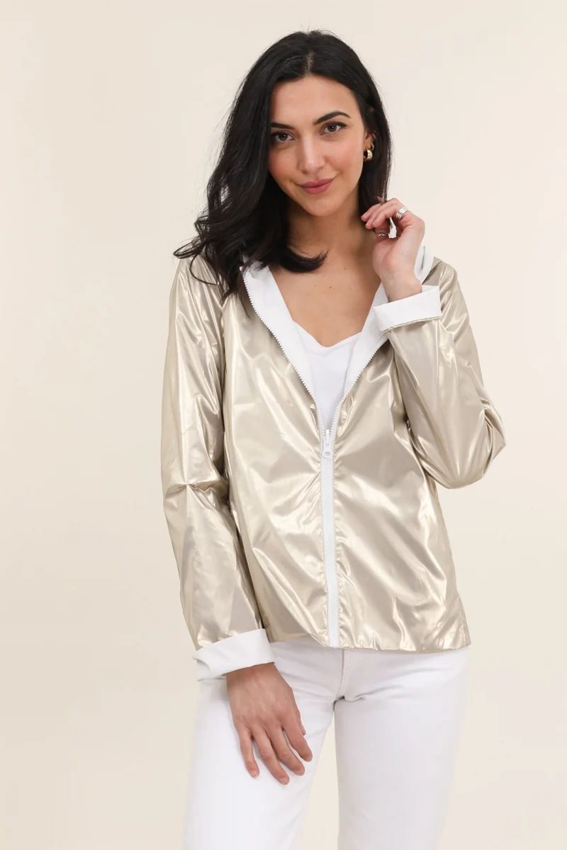 Imperméable réversible court (Zip uni)