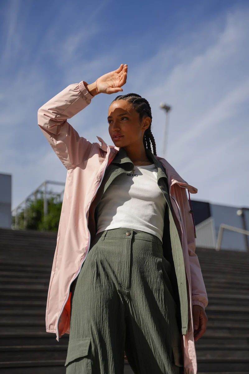 Imperméable long avec cordon
