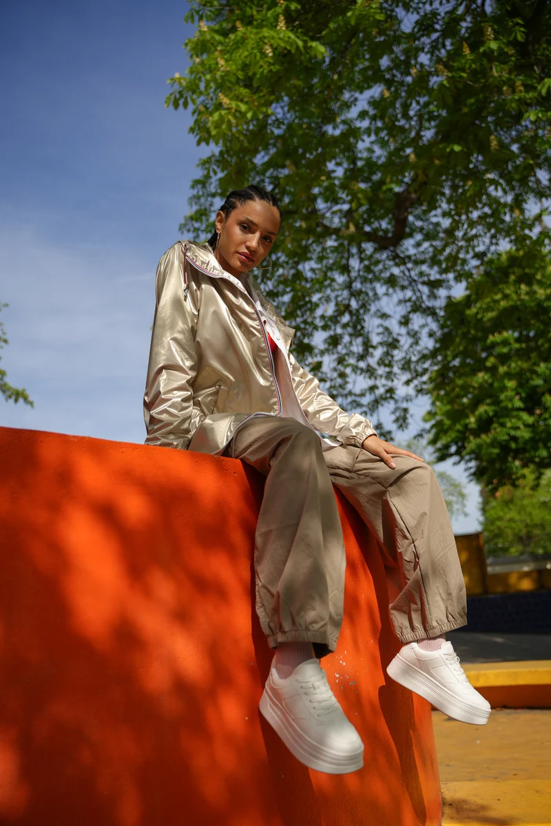 Imperméable long avec cordon