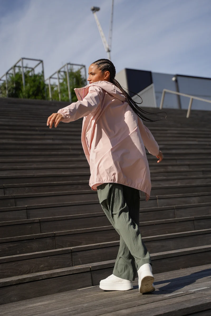 Imperméable long avec cordon