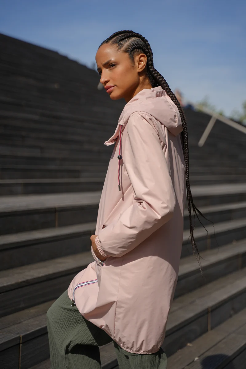 Imperméable long avec cordon