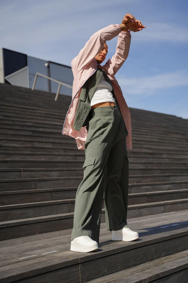Imperméable long avec cordon