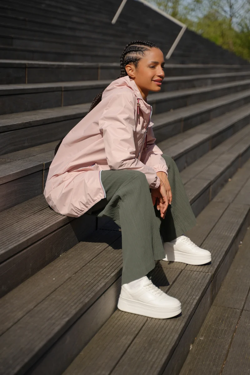Imperméable long avec cordon