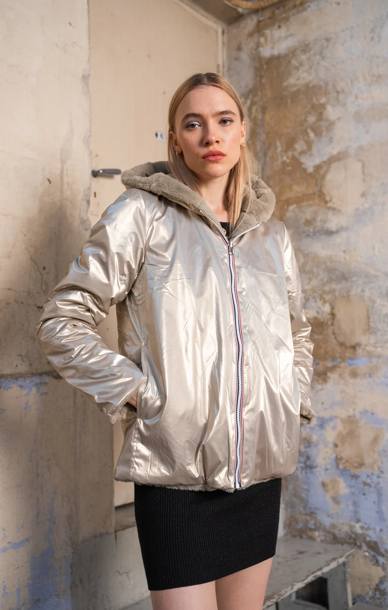 Imperméable fourré réversible court (matelassé)