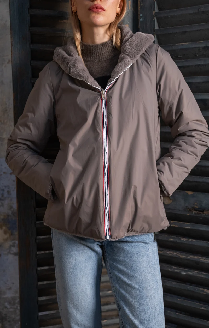 Imperméable fourré réversible court (matelassé)
