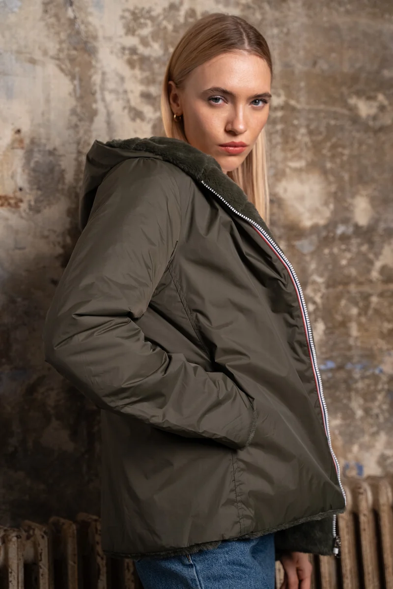 Imperméable fourré réversible court (matelassé)