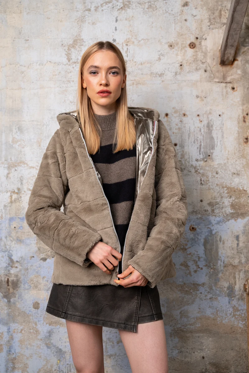 Imperméable fourré réversible court (matelassé)