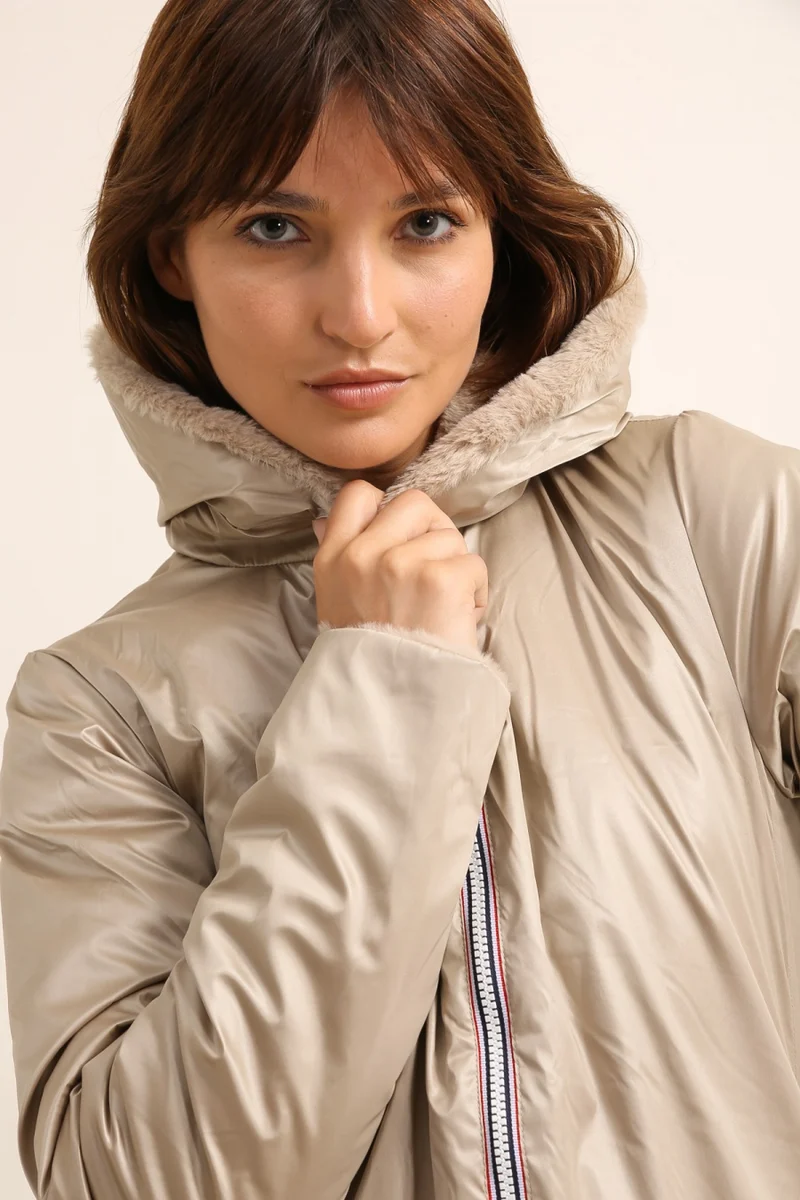 Imperméable fourré réversible court (matelassé)