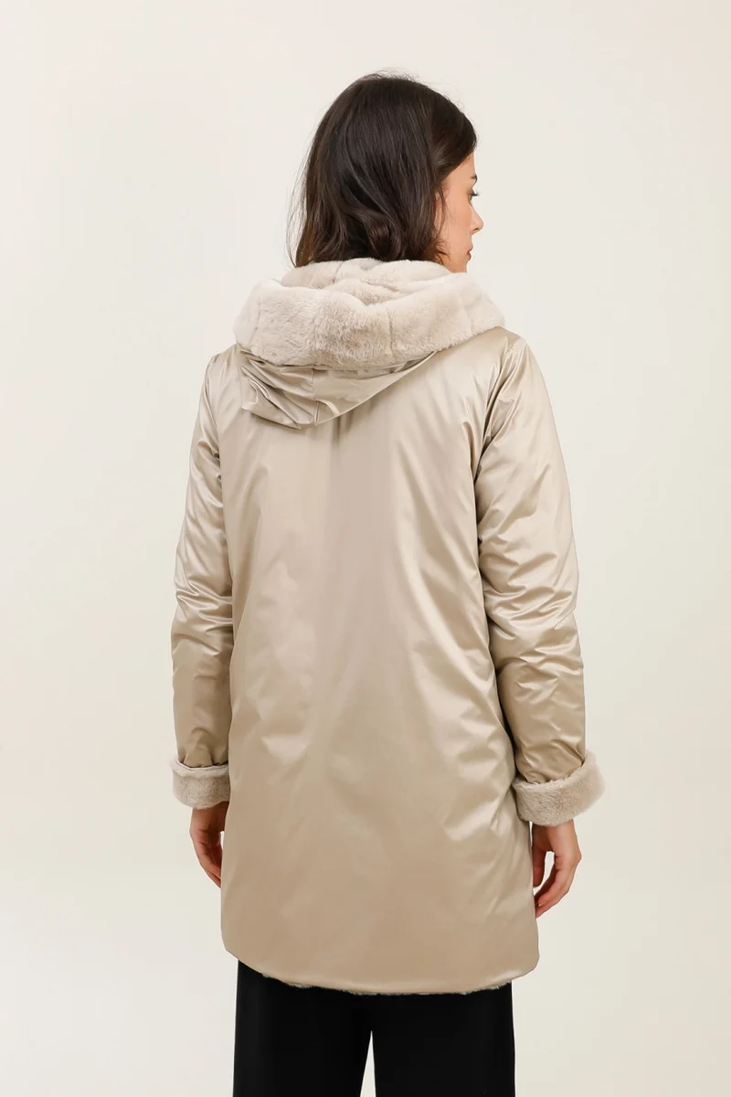 Imperméable fourré réversible long (matelassé)