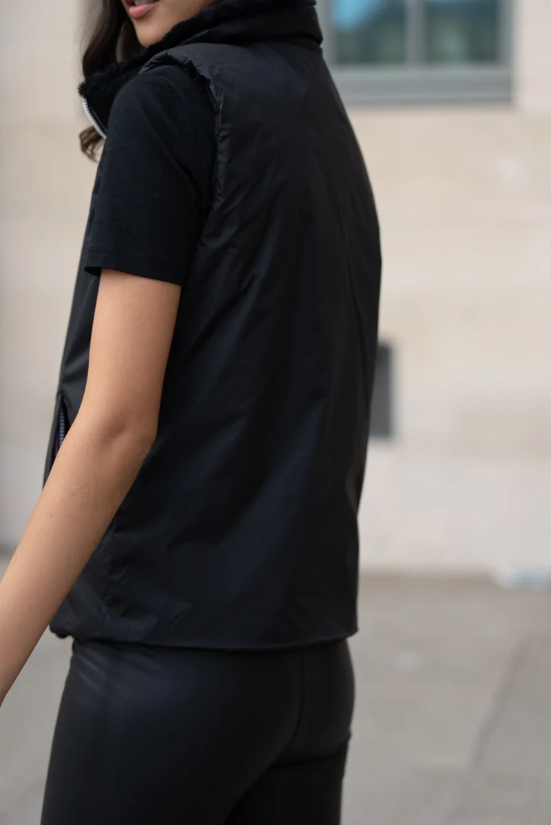 Gilet sans manches fourré réversible