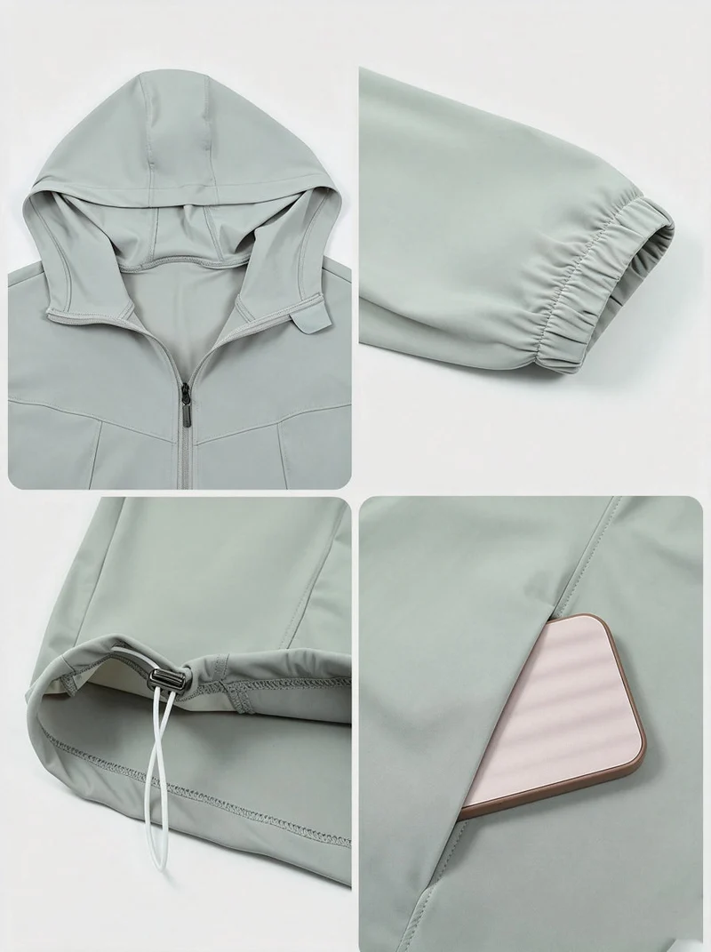 Lightweight Hooded Athletic Jacket UPF 50+