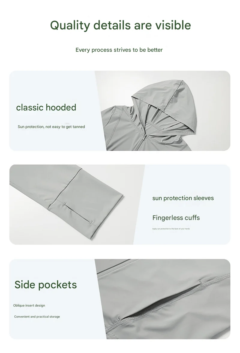 Hooded Sun Protection Sports Jacket