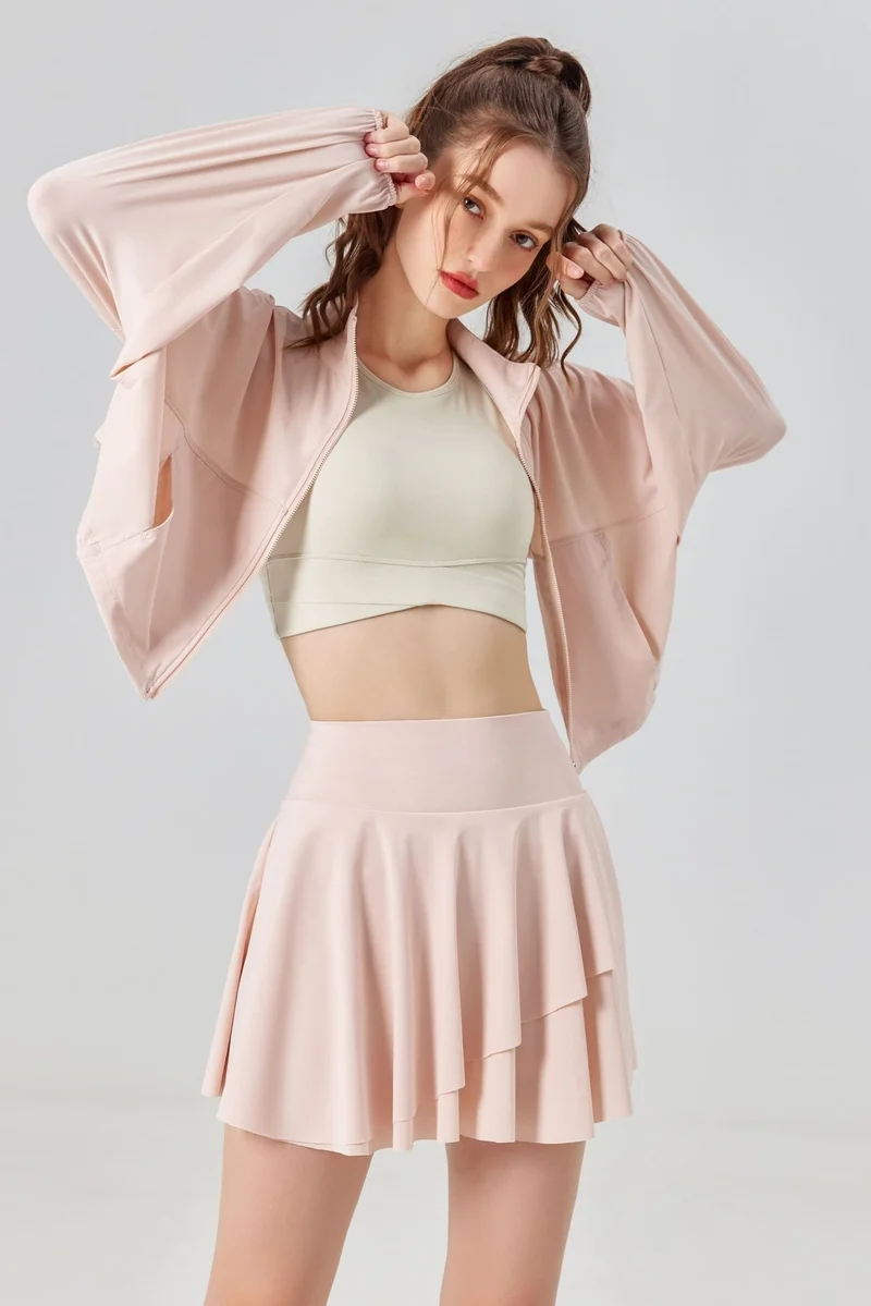 Stand Collar UPF50+ Crop Sport Jacket