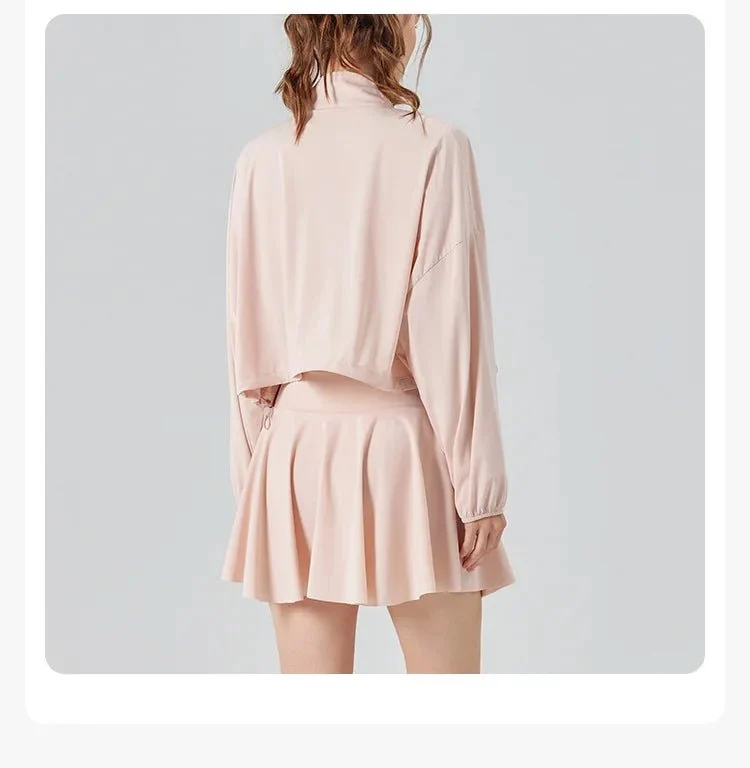Stand Collar UPF50+ Crop Sport Jacket