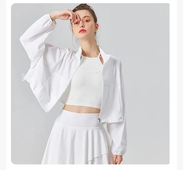 Stand Collar UPF50+ Crop Sport Jacket