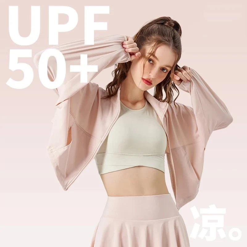 Stand Collar UPF50+ Crop Sport Jacket