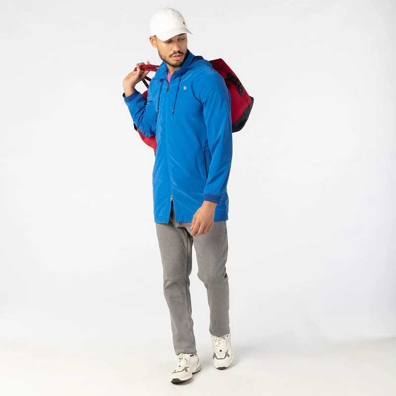 Veste longue coupe-vent bleu royal SBPLAY