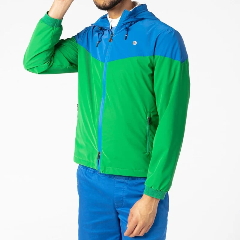 Veste coupe-vent bicolore vert Gazon SBPLAY